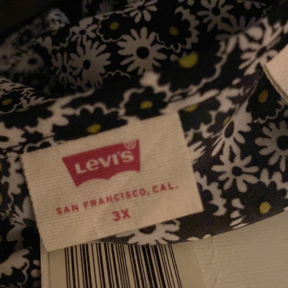 LEVIS trendy plus size embry tie blouse Larger melody floral caviar - Picture 4 of 4